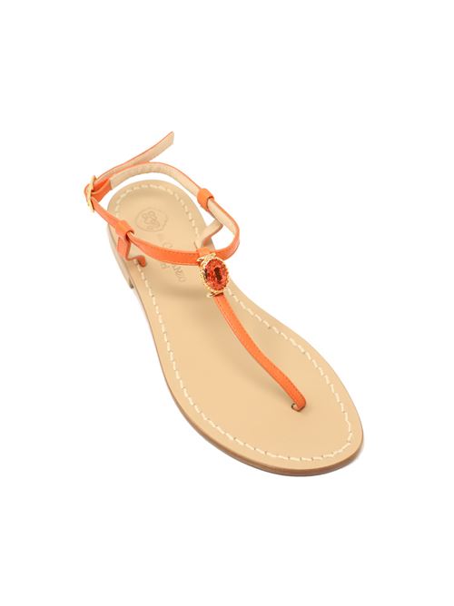 Capri sandals with orange jewel Da Costanzo | BIGSTONEJEWELARANCIONE